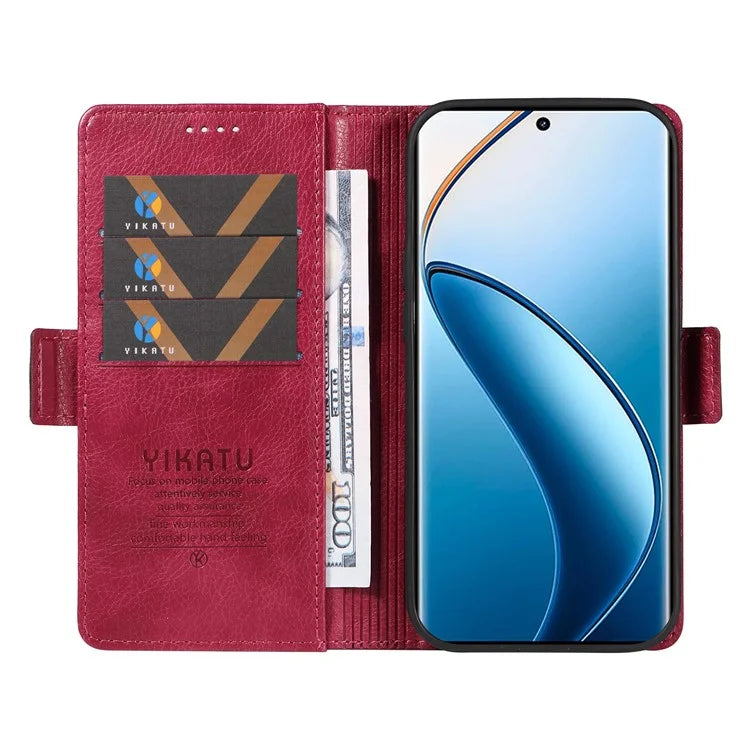 YIKATU YK-007 For Realme 13 Pro 5G / 13 Pro+ 5G / P1 Pro 5G / 12 Pro 5G / 12 Pro+ 5G Case Side Buckle PU Leather Phone Cover Litchi Texture