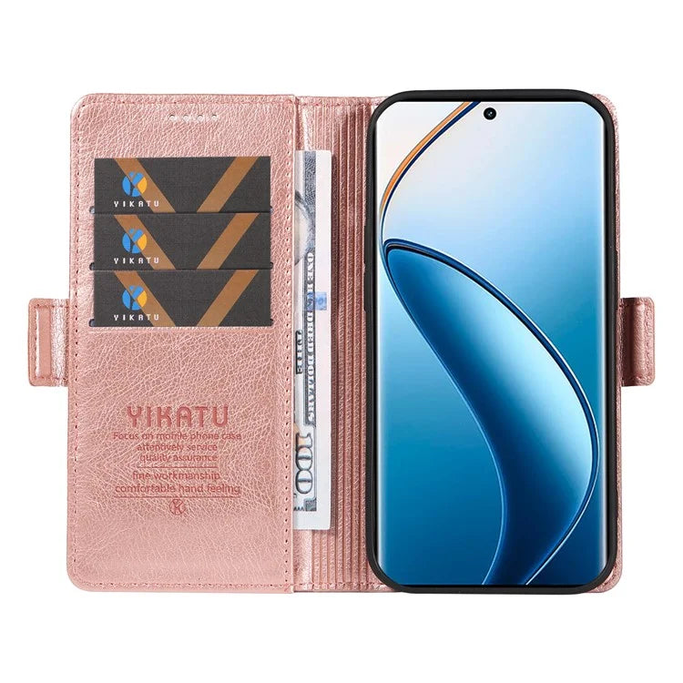 YIKATU YK-007 For Realme 13 Pro 5G / 13 Pro+ 5G / P1 Pro 5G / 12 Pro 5G / 12 Pro+ 5G Case Side Buckle PU Leather Phone Cover Litchi Texture