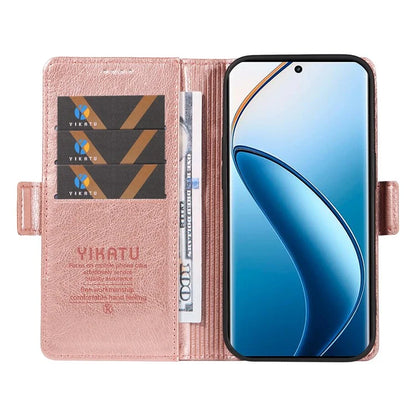 YIKATU YK-007 For Realme 13 Pro 5G / 13 Pro+ 5G / P1 Pro 5G / 12 Pro 5G / 12 Pro+ 5G Case Side Buckle PU Leather Phone Cover Litchi Texture