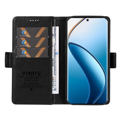 YIKATU YK-007 For Realme 13 Pro 5G / 13 Pro+ 5G / P1 Pro 5G / 12 Pro 5G / 12 Pro+ 5G Case Side Buckle PU Leather Phone Cover Litchi Texture