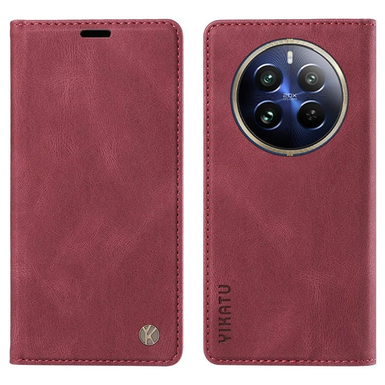 YIKATU YK-004 For Realme 13 Pro 5G / 13 Pro+ 5G / P1 Pro 5G / 12 Pro 5G / 12 Pro+ 5G Case Leather Skin-Touch Phone Cover Magnetic Auto-Absorbed