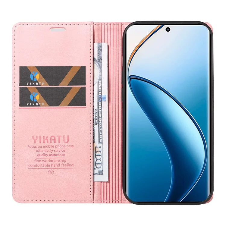 YIKATU YK-004 For Realme 13 Pro 5G / 13 Pro+ 5G / P1 Pro 5G / 12 Pro 5G / 12 Pro+ 5G Case Leather Skin-Touch Phone Cover Magnetic Auto-Absorbed