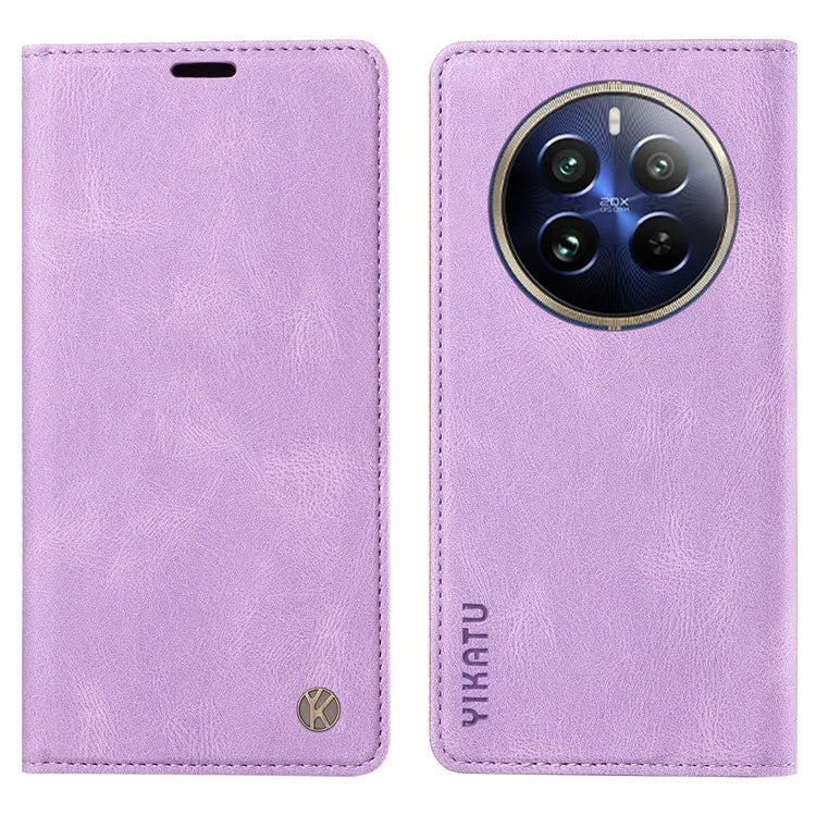 YIKATU YK-004 For Realme 13 Pro 5G / 13 Pro+ 5G / P1 Pro 5G / 12 Pro 5G / 12 Pro+ 5G Case Leather Skin-Touch Phone Cover Magnetic Auto-Absorbed