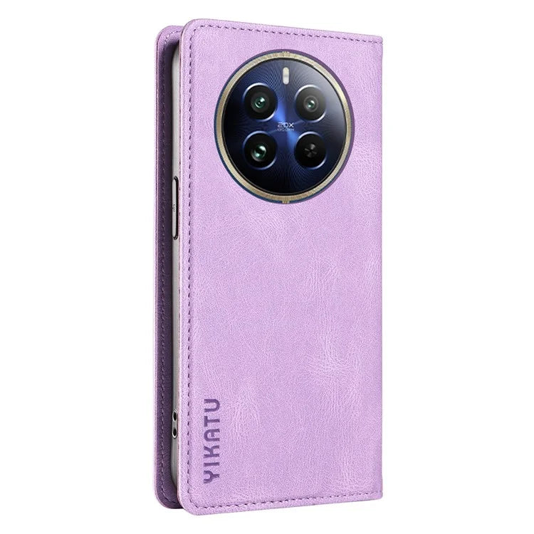 YIKATU YK-004 For Realme 13 Pro 5G / 13 Pro+ 5G / P1 Pro 5G / 12 Pro 5G / 12 Pro+ 5G Case Leather Skin-Touch Phone Cover Magnetic Auto-Absorbed