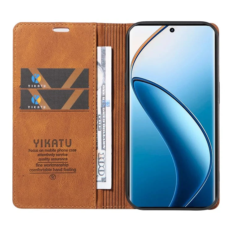 YIKATU YK-004 For Realme 13 Pro 5G / 13 Pro+ 5G / P1 Pro 5G / 12 Pro 5G / 12 Pro+ 5G Case Leather Skin-Touch Phone Cover Magnetic Auto-Absorbed