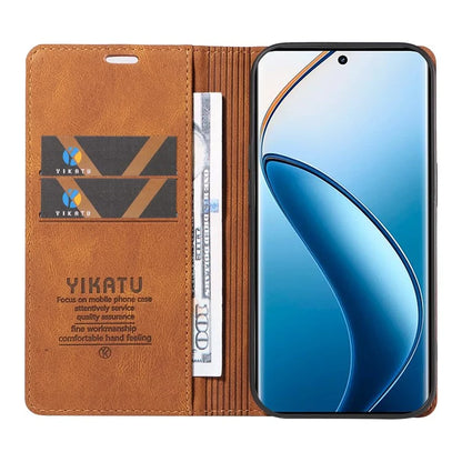 YIKATU YK-004 For Realme 13 Pro 5G / 13 Pro+ 5G / P1 Pro 5G / 12 Pro 5G / 12 Pro+ 5G Case Leather Skin-Touch Phone Cover Magnetic Auto-Absorbed
