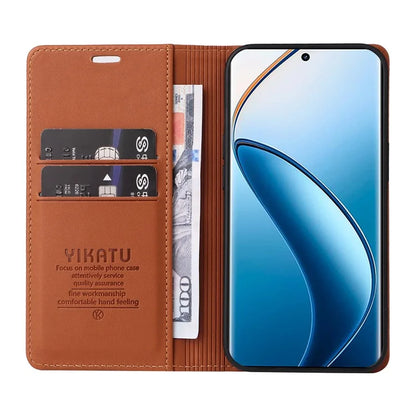 YIKATU YK-001 For Realme 13 Pro 5G / 13 Pro+ 5G / P1 Pro 5G / 12 Pro 5G / 12 Pro+ 5G Case Stand Leather Phone Cover Strong Magnetic Closure