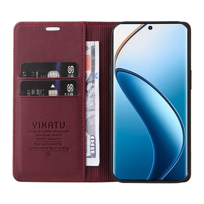 YIKATU YK-001 For Realme 13 Pro 5G / 13 Pro+ 5G / P1 Pro 5G / 12 Pro 5G / 12 Pro+ 5G Case Stand Leather Phone Cover Strong Magnetic Closure