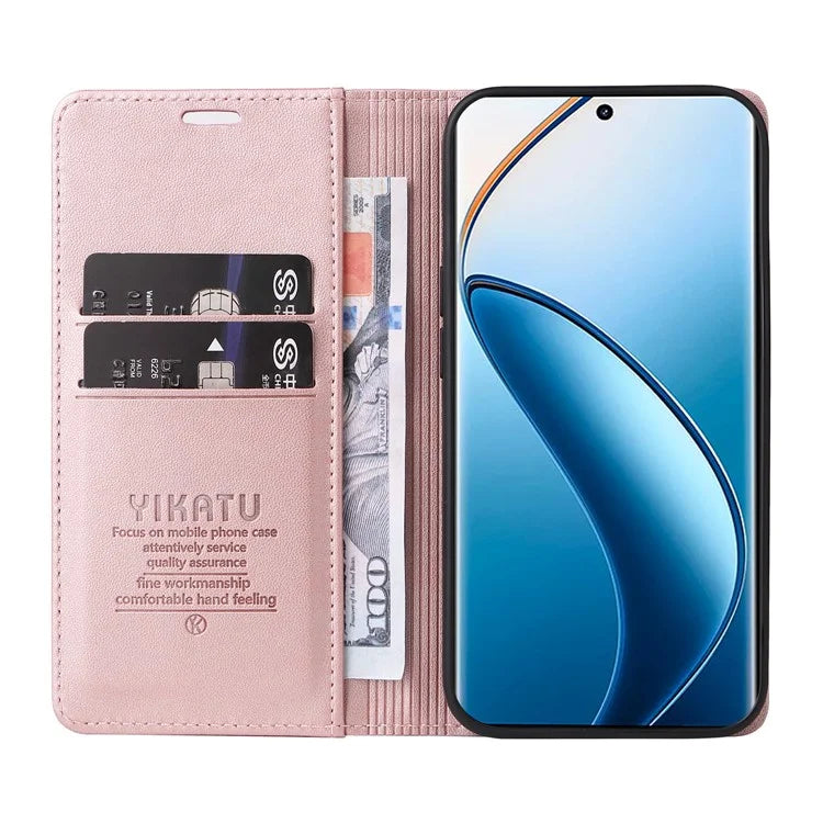 YIKATU YK-001 For Realme 13 Pro 5G / 13 Pro+ 5G / P1 Pro 5G / 12 Pro 5G / 12 Pro+ 5G Case Stand Leather Phone Cover Strong Magnetic Closure