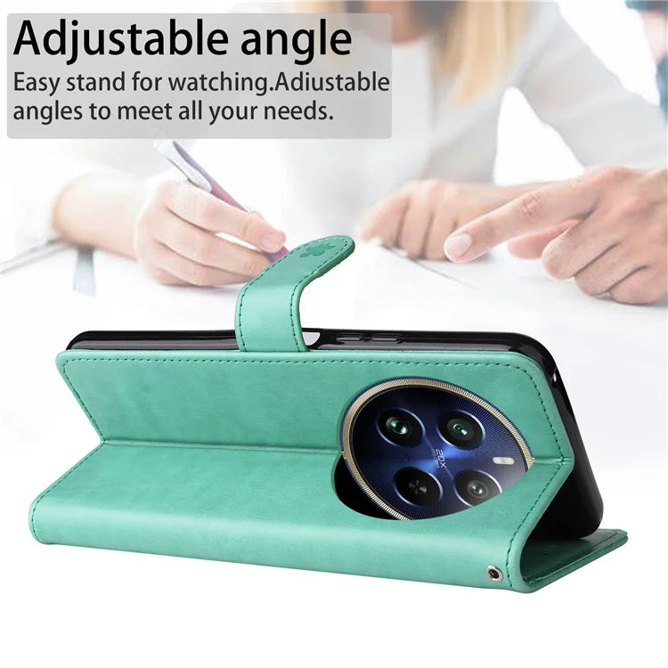 KT Imprinting Flower Series-4 For Realme 13 Pro 5G / 13 Pro+ 5G / P1 Pro 5G / 12 Pro 5G / 12 Pro+ 5G Case Cat Bee Pattern Leather Phone Cover