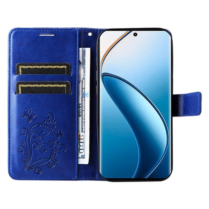 KT Imprinting Flower Series-2 For Realme 13 Pro 5G / 13 Pro+ 5G / P1 Pro 5G / 12 Pro 5G / 12 Pro+ 5G Case Butterfly Leather Phone Cover