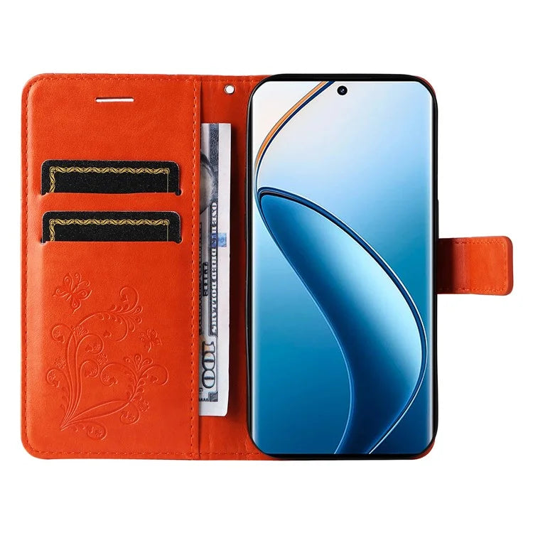 KT Imprinting Flower Series-2 For Realme 13 Pro 5G / 13 Pro+ 5G / P1 Pro 5G / 12 Pro 5G / 12 Pro+ 5G Case Butterfly Leather Phone Cover
