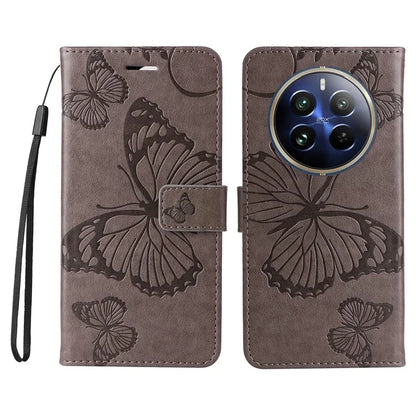 KT Imprinting Flower Series-2 For Realme 13 Pro 5G / 13 Pro+ 5G / P1 Pro 5G / 12 Pro 5G / 12 Pro+ 5G Case Butterfly Leather Phone Cover