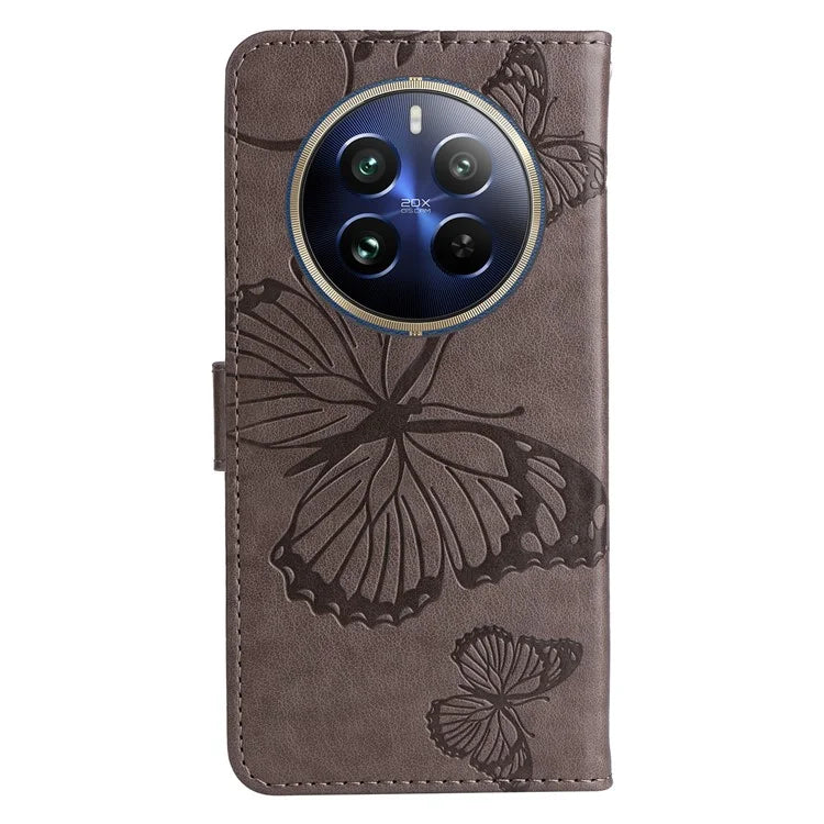 KT Imprinting Flower Series-2 For Realme 13 Pro 5G / 13 Pro+ 5G / P1 Pro 5G / 12 Pro 5G / 12 Pro+ 5G Case Butterfly Leather Phone Cover