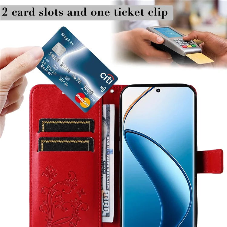 KT Imprinting Flower Series-2 For Realme 13 Pro 5G / 13 Pro+ 5G / P1 Pro 5G / 12 Pro 5G / 12 Pro+ 5G Case Butterfly Leather Phone Cover