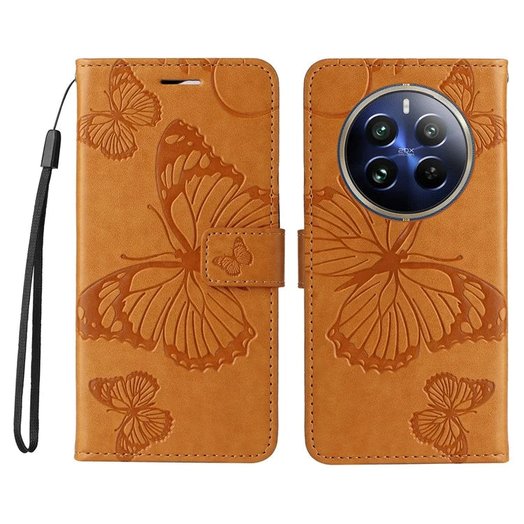 KT Imprinting Flower Series-2 For Realme 13 Pro 5G / 13 Pro+ 5G / P1 Pro 5G / 12 Pro 5G / 12 Pro+ 5G Case Butterfly Leather Phone Cover