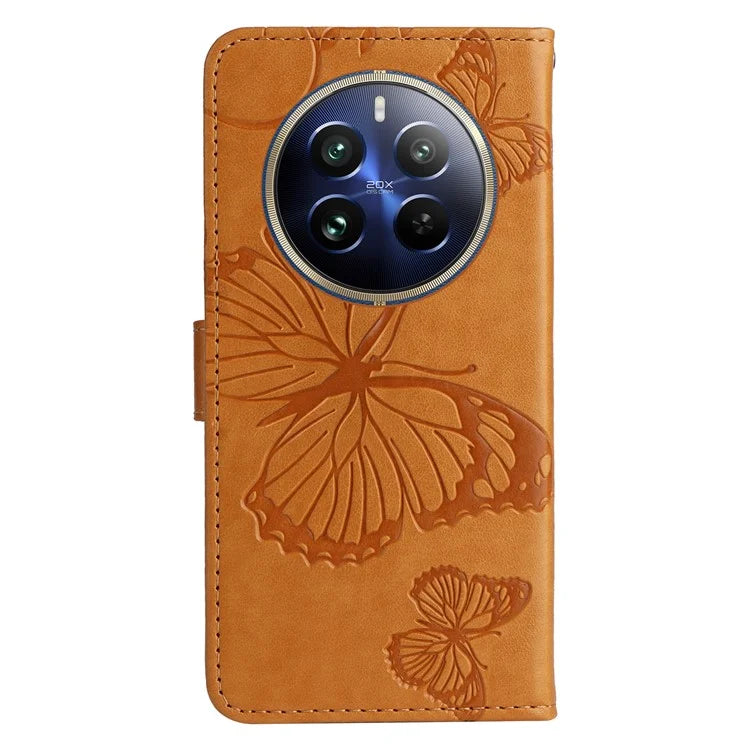 KT Imprinting Flower Series-2 For Realme 13 Pro 5G / 13 Pro+ 5G / P1 Pro 5G / 12 Pro 5G / 12 Pro+ 5G Case Butterfly Leather Phone Cover