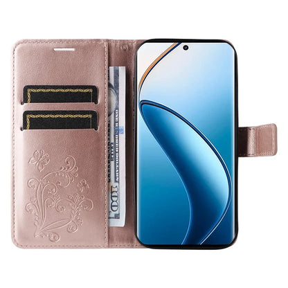 KT Imprinting Flower Series-2 For Realme 13 Pro 5G / 13 Pro+ 5G / P1 Pro 5G / 12 Pro 5G / 12 Pro+ 5G Case Butterfly Leather Phone Cover