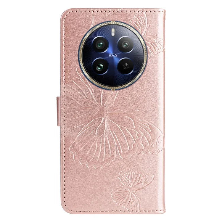 KT Imprinting Flower Series-2 For Realme 13 Pro 5G / 13 Pro+ 5G / P1 Pro 5G / 12 Pro 5G / 12 Pro+ 5G Case Butterfly Leather Phone Cover