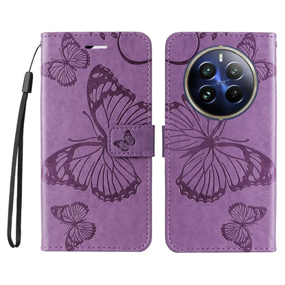 KT Imprinting Flower Series-2 For Realme 13 Pro 5G / 13 Pro+ 5G / P1 Pro 5G / 12 Pro 5G / 12 Pro+ 5G Case Butterfly Leather Phone Cover