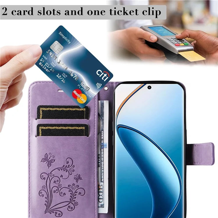 KT Imprinting Flower Series-2 For Realme 13 Pro 5G / 13 Pro+ 5G / P1 Pro 5G / 12 Pro 5G / 12 Pro+ 5G Case Butterfly Leather Phone Cover