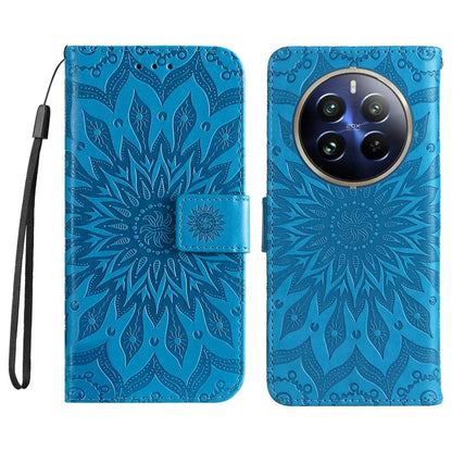 KT Imprinting Flower Series-1 For Realme 13 Pro 5G / 13 Pro+ 5G / P1 Pro 5G / 12 Pro 5G / 12 Pro+ 5G Case Sunflower Leather Wallet Phone Cover