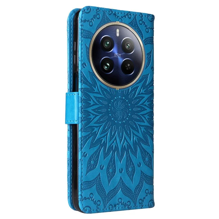 KT Imprinting Flower Series-1 For Realme 13 Pro 5G / 13 Pro+ 5G / P1 Pro 5G / 12 Pro 5G / 12 Pro+ 5G Case Sunflower Leather Wallet Phone Cover