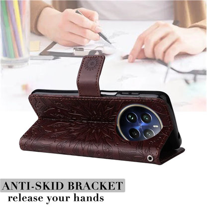 KT Imprinting Flower Series-1 For Realme 13 Pro 5G / 13 Pro+ 5G / P1 Pro 5G / 12 Pro 5G / 12 Pro+ 5G Case Sunflower Leather Wallet Phone Cover