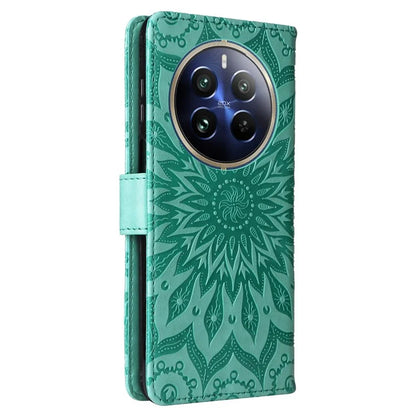KT Imprinting Flower Series-1 For Realme 13 Pro 5G / 13 Pro+ 5G / P1 Pro 5G / 12 Pro 5G / 12 Pro+ 5G Case Sunflower Leather Wallet Phone Cover