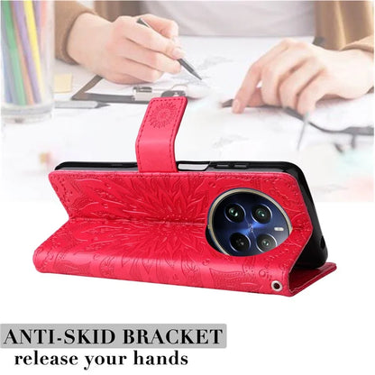 KT Imprinting Flower Series-1 For Realme 13 Pro 5G / 13 Pro+ 5G / P1 Pro 5G / 12 Pro 5G / 12 Pro+ 5G Case Sunflower Leather Wallet Phone Cover