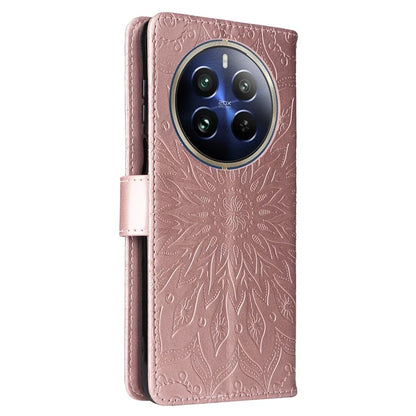 KT Imprinting Flower Series-1 For Realme 13 Pro 5G / 13 Pro+ 5G / P1 Pro 5G / 12 Pro 5G / 12 Pro+ 5G Case Sunflower Leather Wallet Phone Cover