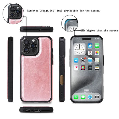 KT Multi-Functional Series-3 For iPhone 16 Pro Max Phone Case PU Leather Zipper Wallet Detachable Cover