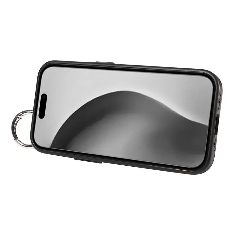 008 For iPhone 16 Pro Max Case Wristband Kickstand PU Leather TPU Phone Cover