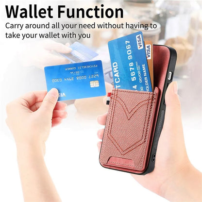 For iPhone 16 Pro Max Phone Case Retro Jean Cloth Texture Leather TPU Card Holder