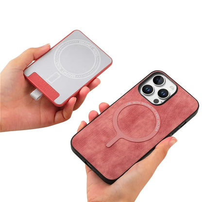 D7 For iPhone 16 Pro Max Magnetic Case Card Holder Ring Kickstand PU Leather Phone Back Cover