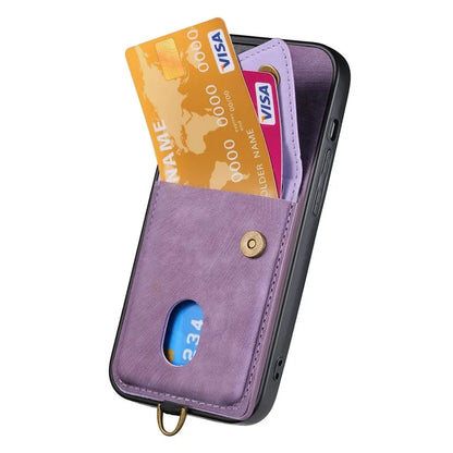 For iPhone 16 Case with Card Slot Kickstand Leather TPU Phone Cover