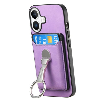 For iPhone 16 Plus Case Compatible with MagSafe Skin-Touch Cover with Card Bag Kickstand