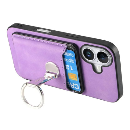 For iPhone 16 Plus Case Compatible with MagSafe Skin-Touch Cover with Card Bag Kickstand