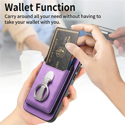For iPhone 16 Plus Case Compatible with MagSafe Skin-Touch Cover with Card Bag Kickstand