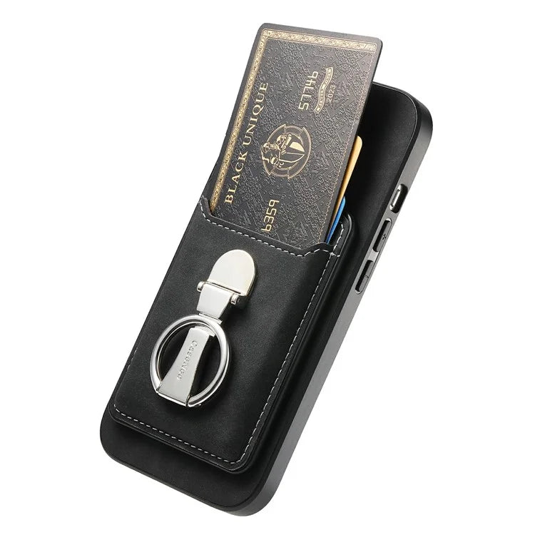 For iPhone 16 Plus Case Compatible with MagSafe Skin-Touch Cover with Card Bag Kickstand