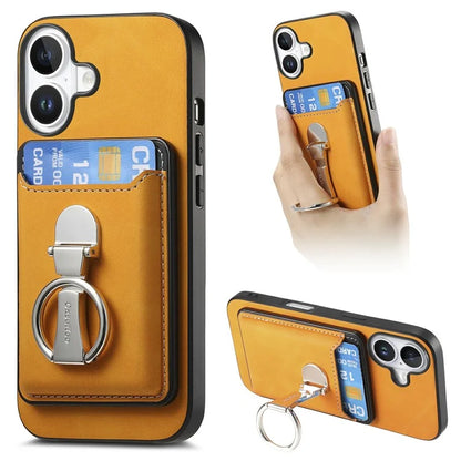 For iPhone 16 Plus Case Compatible with MagSafe Skin-Touch Cover with Card Bag Kickstand