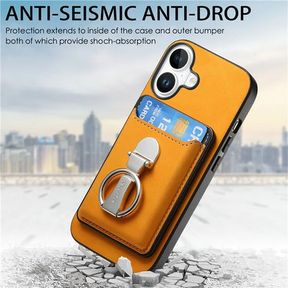 For iPhone 16 Plus Case Compatible with MagSafe Skin-Touch Cover with Card Bag Kickstand