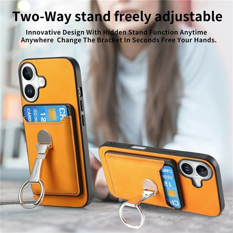 For iPhone 16 Plus Case Compatible with MagSafe Skin-Touch Cover with Card Bag Kickstand