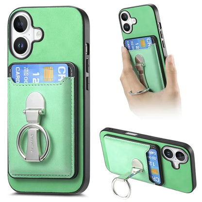 For iPhone 16 Plus Case Compatible with MagSafe Skin-Touch Cover with Card Bag Kickstand