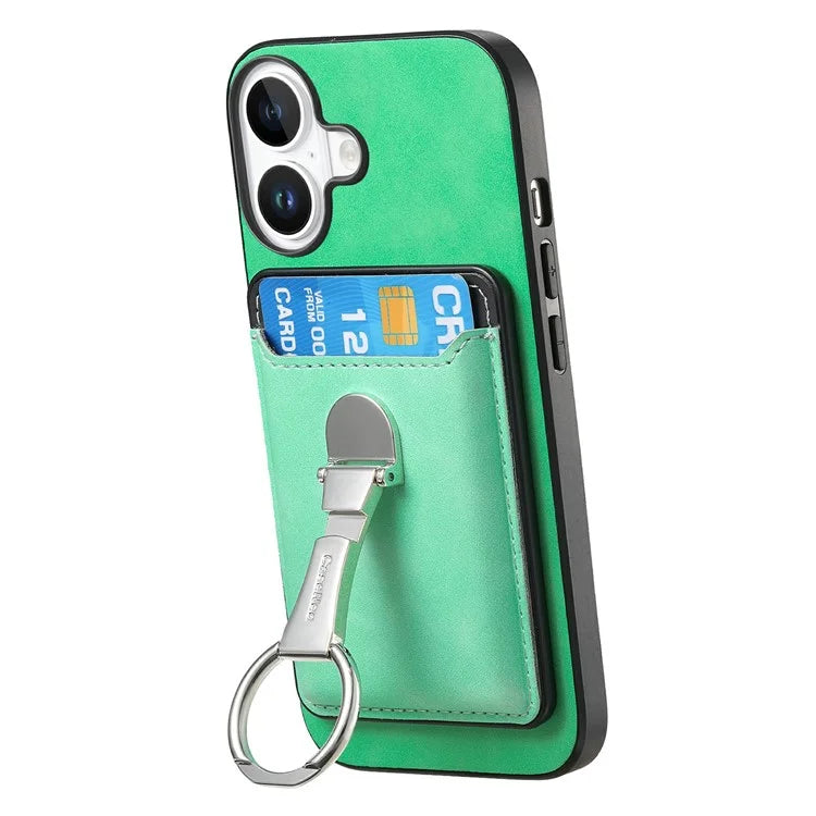 For iPhone 16 Plus Case Compatible with MagSafe Skin-Touch Cover with Card Bag Kickstand