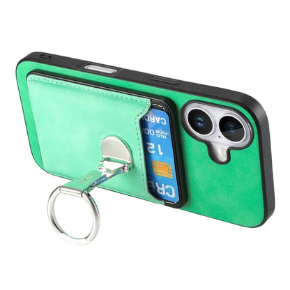 For iPhone 16 Plus Case Compatible with MagSafe Skin-Touch Cover with Card Bag Kickstand