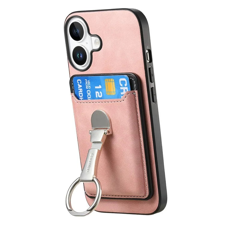 For iPhone 16 Plus Case Compatible with MagSafe Skin-Touch Cover with Card Bag Kickstand