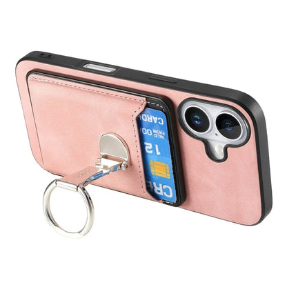 For iPhone 16 Plus Case Compatible with MagSafe Skin-Touch Cover with Card Bag Kickstand