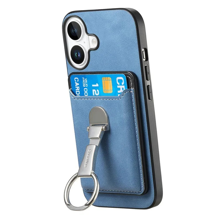 For iPhone 16 Plus Case Compatible with MagSafe Skin-Touch Cover with Card Bag Kickstand