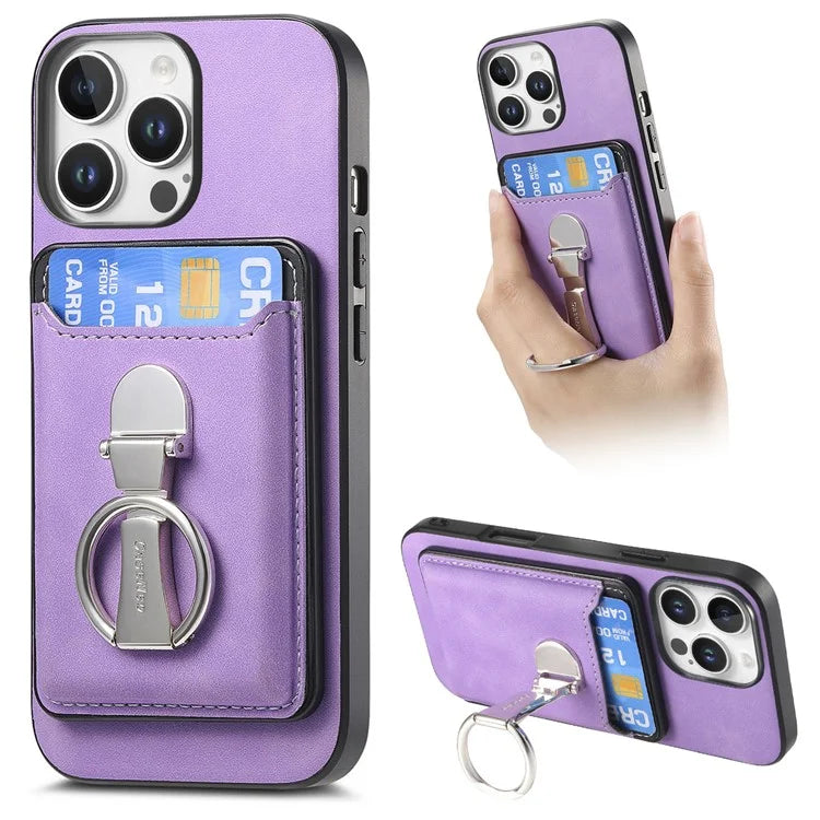 For iPhone 16 Pro Max Case Compatible with MagSafe Skin-Touch Cover with Card Bag Kickstand